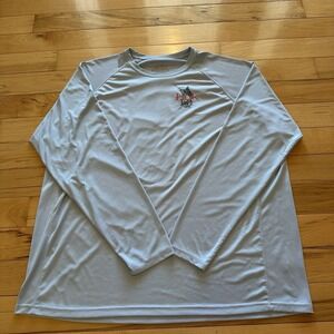 Huk Shirt Mens 3XL Blue Performance Fishing Long Sleeve Outdoors Vented Graphic